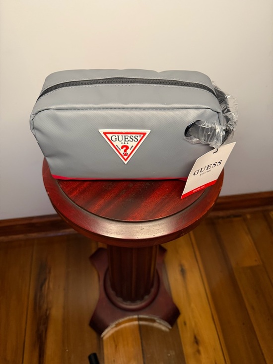Guess Other - GUESS Gray and Red Men's Toiletry Bag